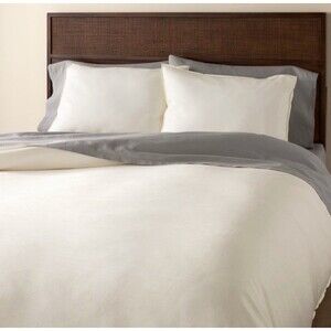 3pc King Solid Duvet Cover Set Sour Cream - Hearth & Hand Magnolia NEW